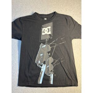 DC Tee Shirts Men's S Black Screen Print Short Casual‎ Sleeve Crew Neck Pullover